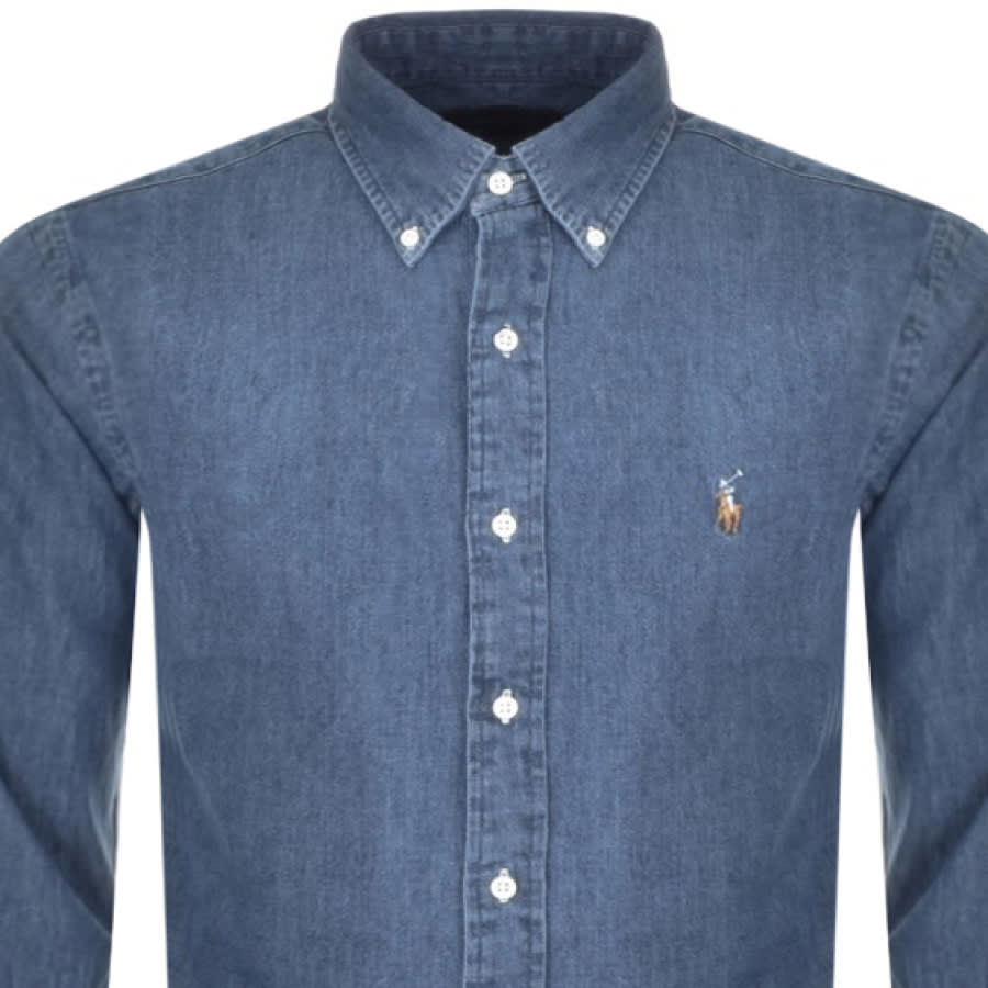 Alternative Image for ProductRalph Lauren Slim Fit Denim Shirt Blue2